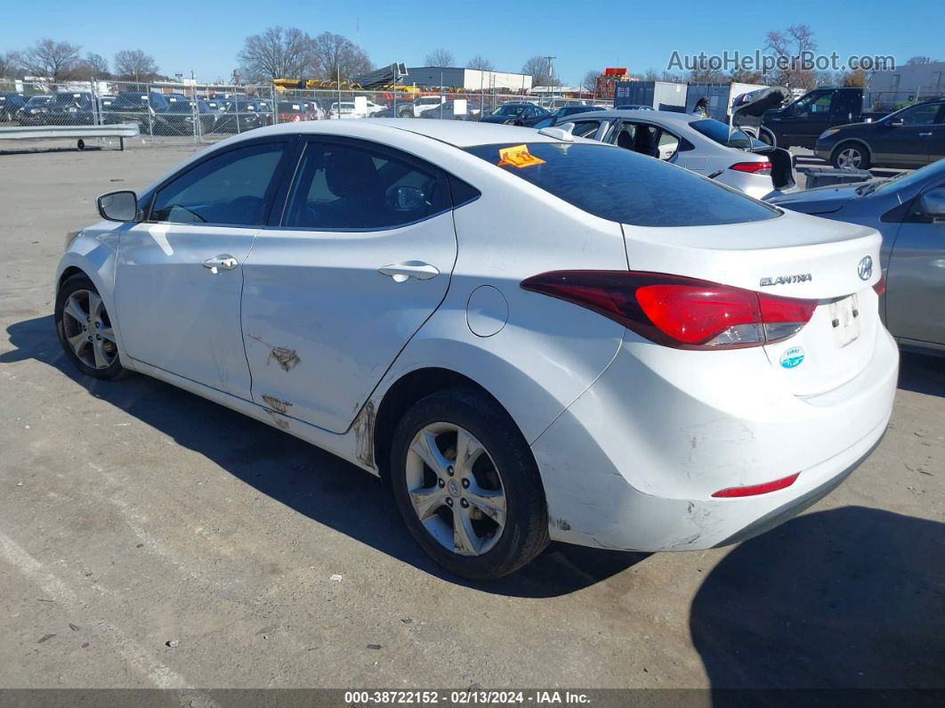 2016 Hyundai Elantra Value Edition White vin: 5NPDH4AE6GH682360