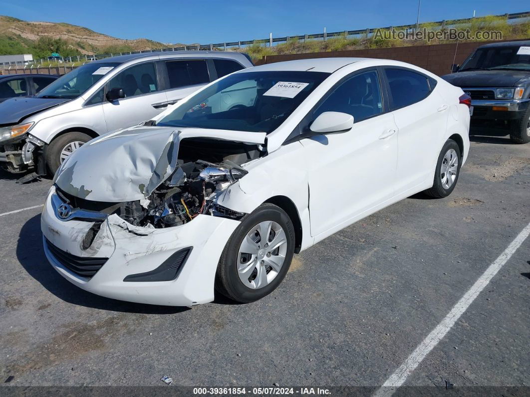 2016 Hyundai Elantra Se White vin: 5NPDH4AE6GH712926