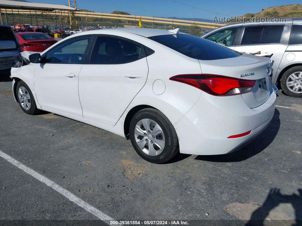 2016 Hyundai Elantra Se White vin: 5NPDH4AE6GH712926