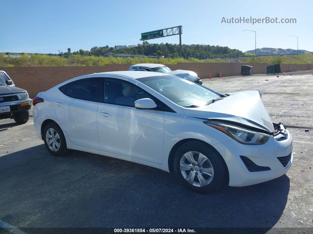 2016 Hyundai Elantra Se White vin: 5NPDH4AE6GH712926