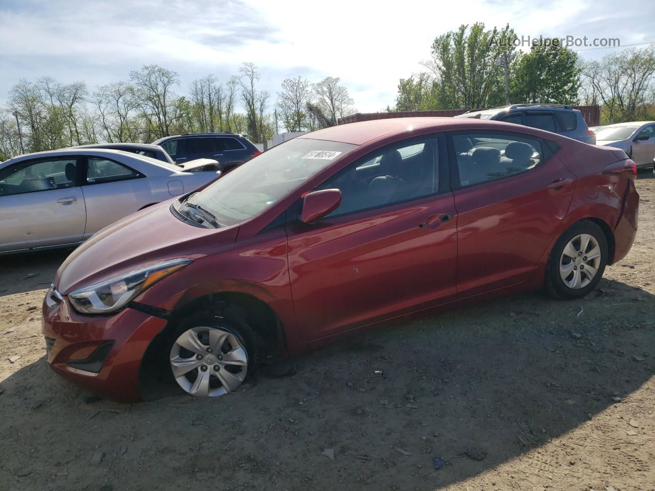 2016 Hyundai Elantra Se Red vin: 5NPDH4AE6GH715714