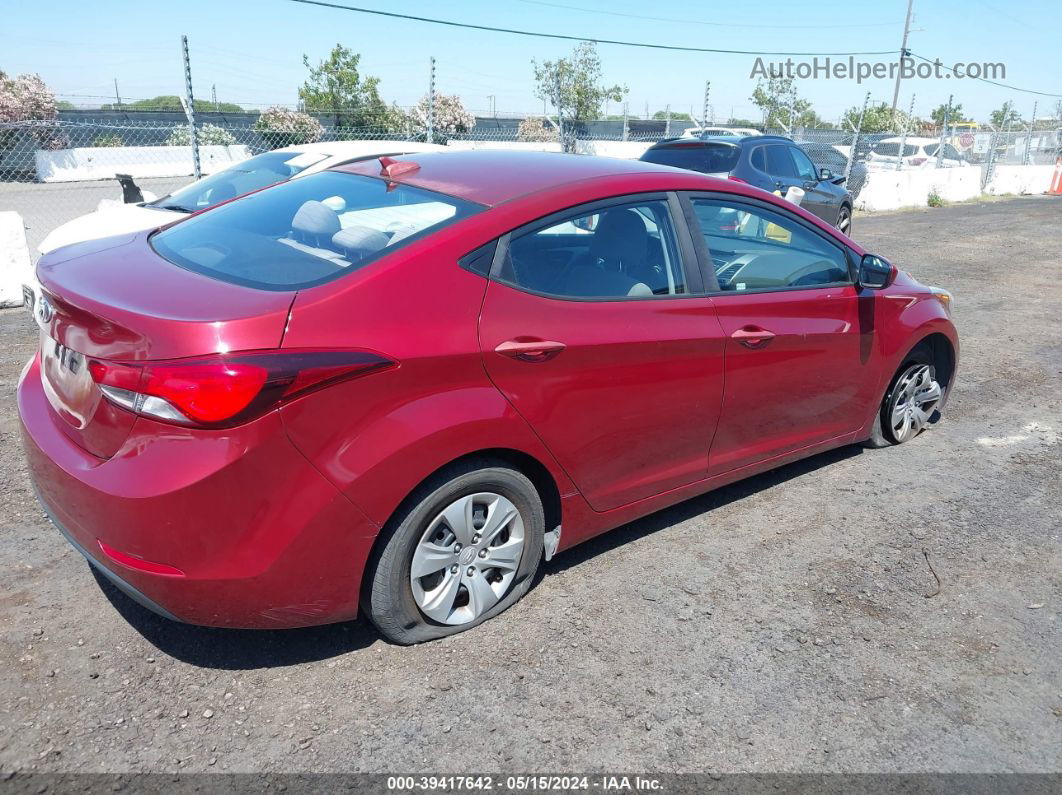 2016 Hyundai Elantra Se Burgundy vin: 5NPDH4AE6GH734425