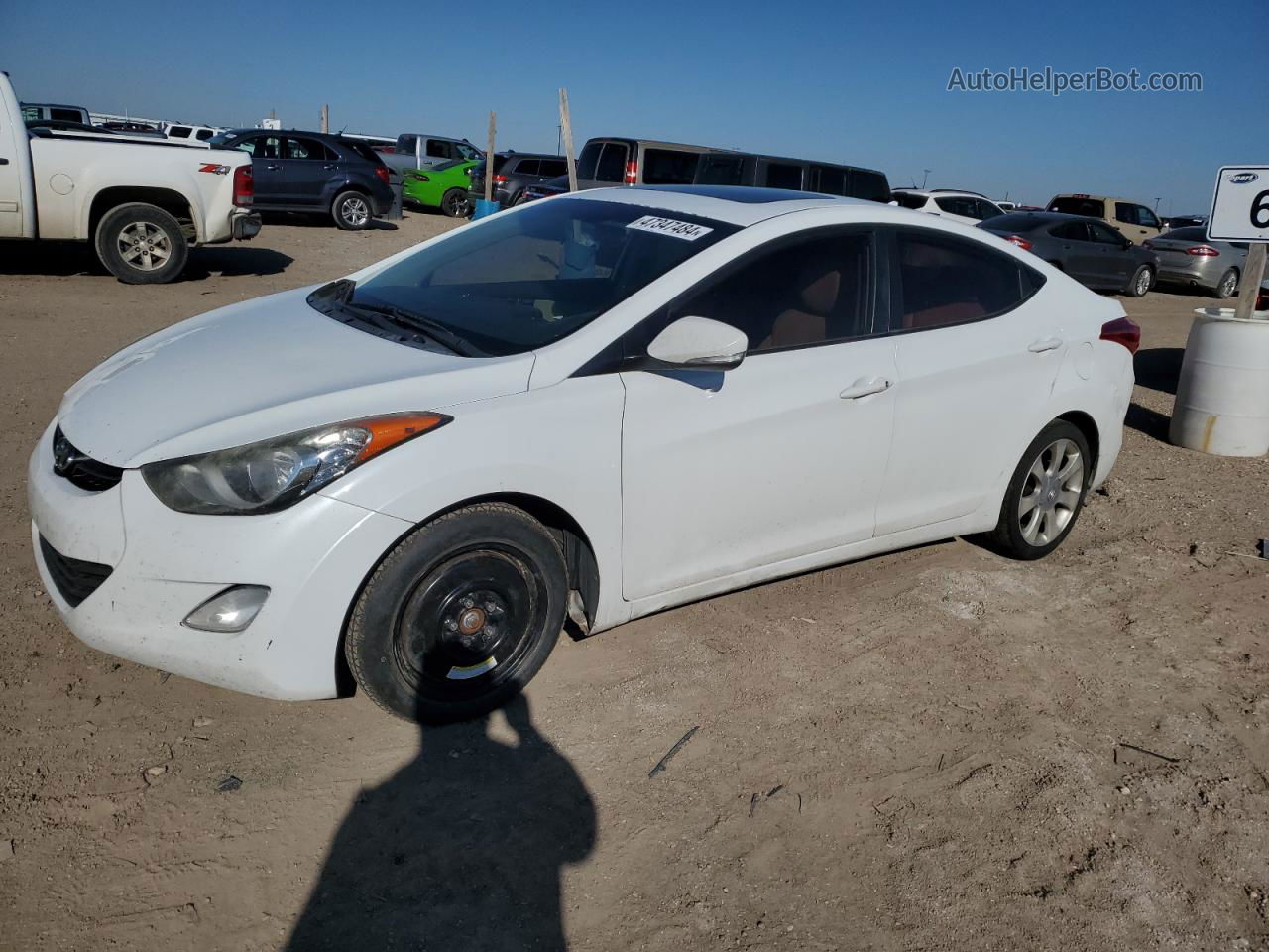 2011 Hyundai Elantra Gls White vin: 5NPDH4AE7BH075747