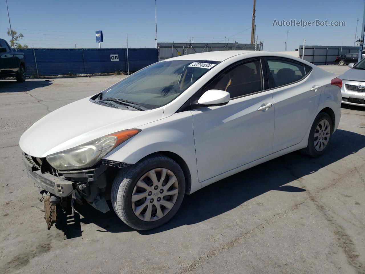 2012 Hyundai Elantra Gls White vin: 5NPDH4AE7CH067892