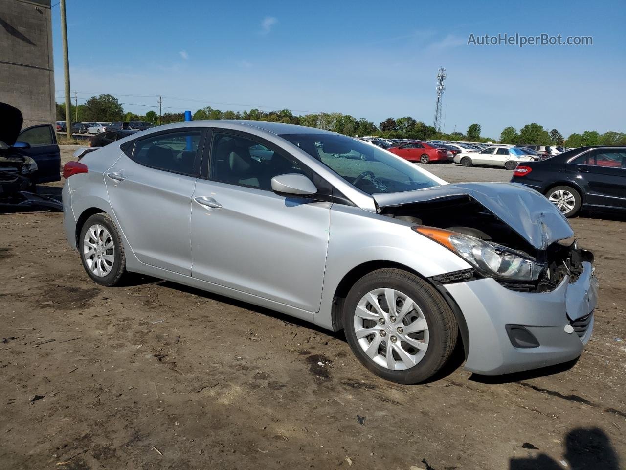 2012 Hyundai Elantra Gls Silver vin: 5NPDH4AE7CH109347