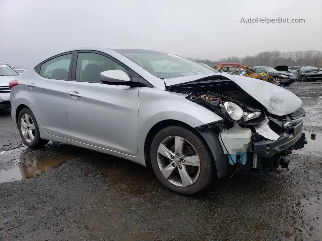 2013 Hyundai Elantra Gls Silver vin: 5NPDH4AE7DH164009