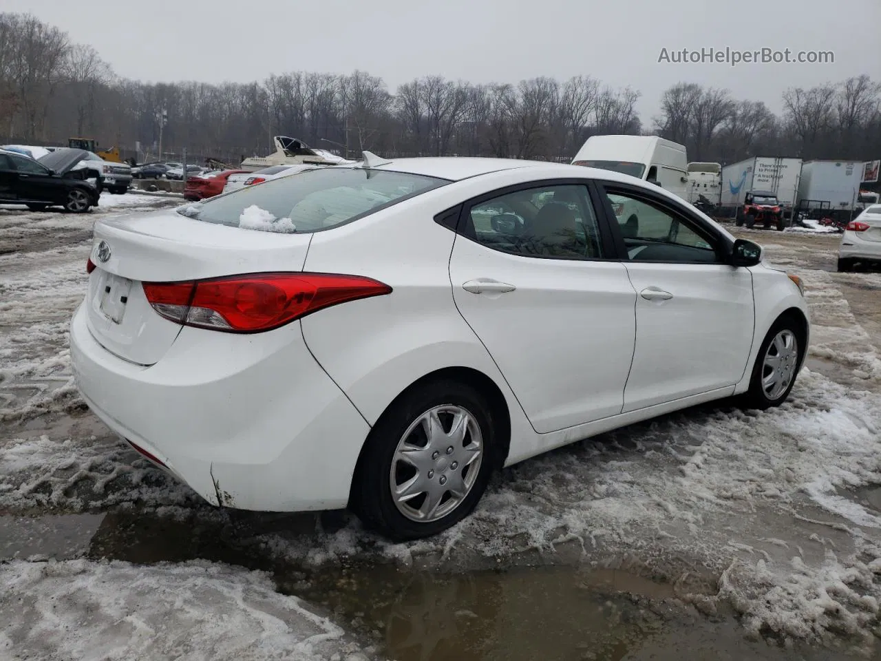 2013 Hyundai Elantra Gls White vin: 5NPDH4AE7DH221437