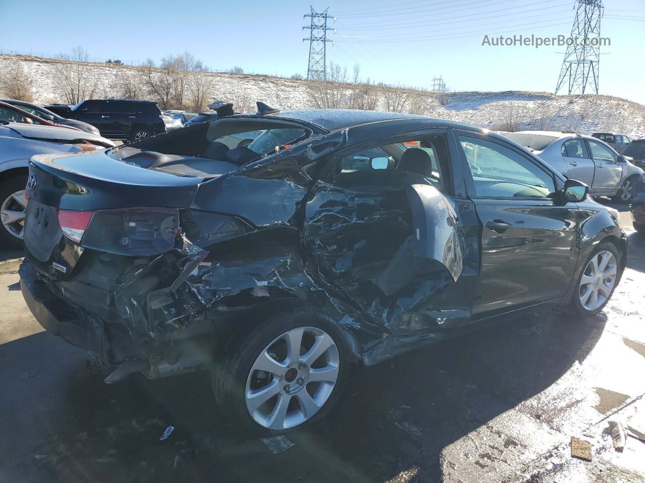 2013 Hyundai Elantra Gls Черный vin: 5NPDH4AE7DH229375