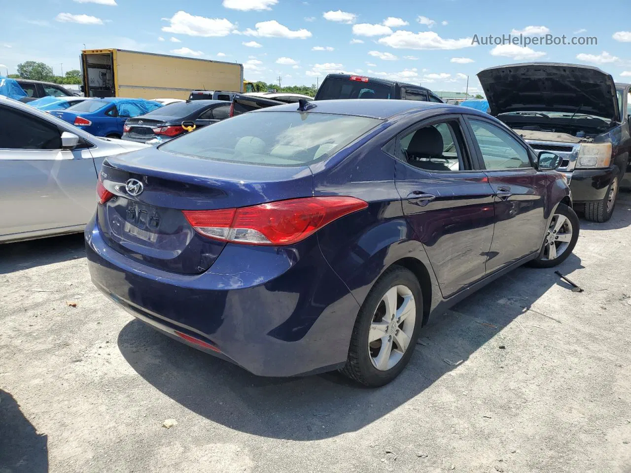 2013 Hyundai Elantra Gls Blue vin: 5NPDH4AE7DH229957