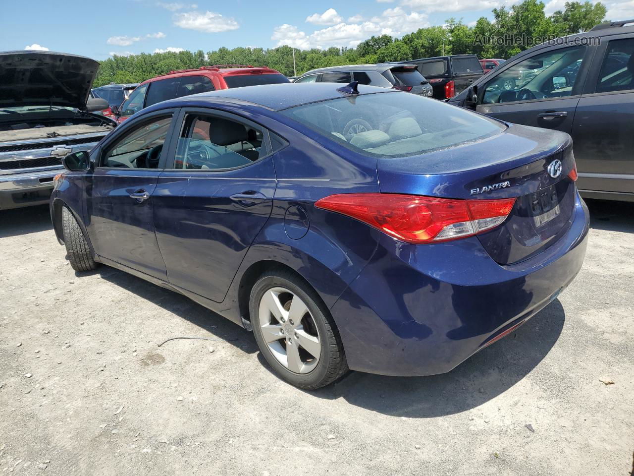 2013 Hyundai Elantra Gls Blue vin: 5NPDH4AE7DH229957