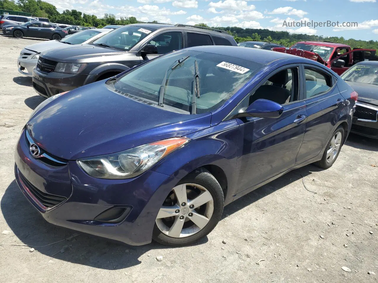 2013 Hyundai Elantra Gls Blue vin: 5NPDH4AE7DH229957