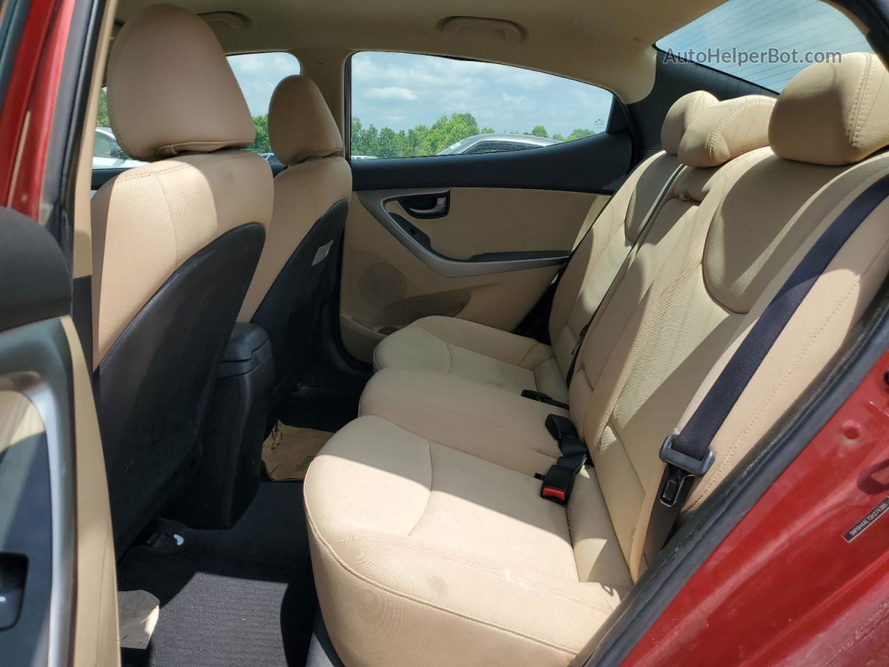 2013 Hyundai Elantra Gls Red vin: 5NPDH4AE7DH274395