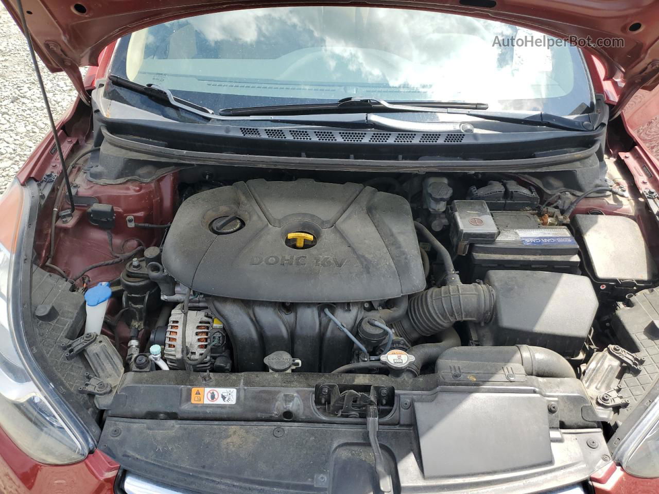 2013 Hyundai Elantra Gls Red vin: 5NPDH4AE7DH274395