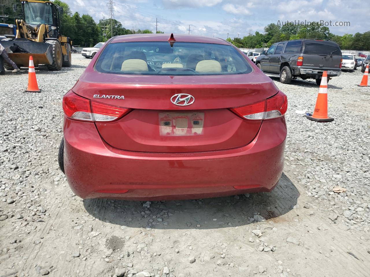 2013 Hyundai Elantra Gls Red vin: 5NPDH4AE7DH274395