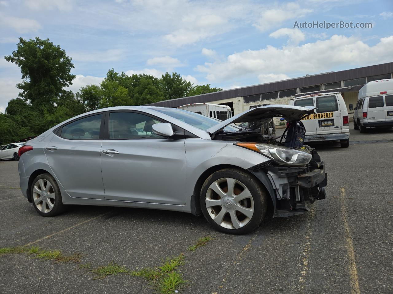 2013 Hyundai Elantra Gls Gray vin: 5NPDH4AE7DH276714