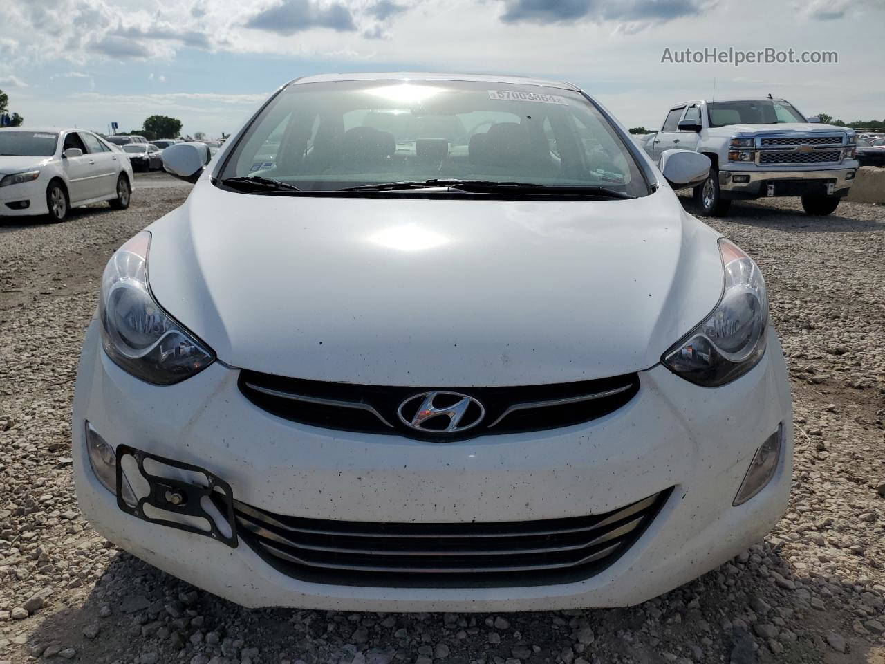 2013 Hyundai Elantra Gls White vin: 5NPDH4AE7DH406104