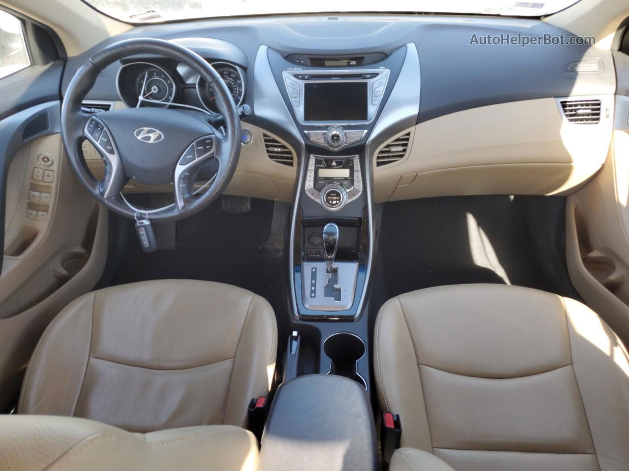 2013 Hyundai Elantra Gls White vin: 5NPDH4AE7DH406104