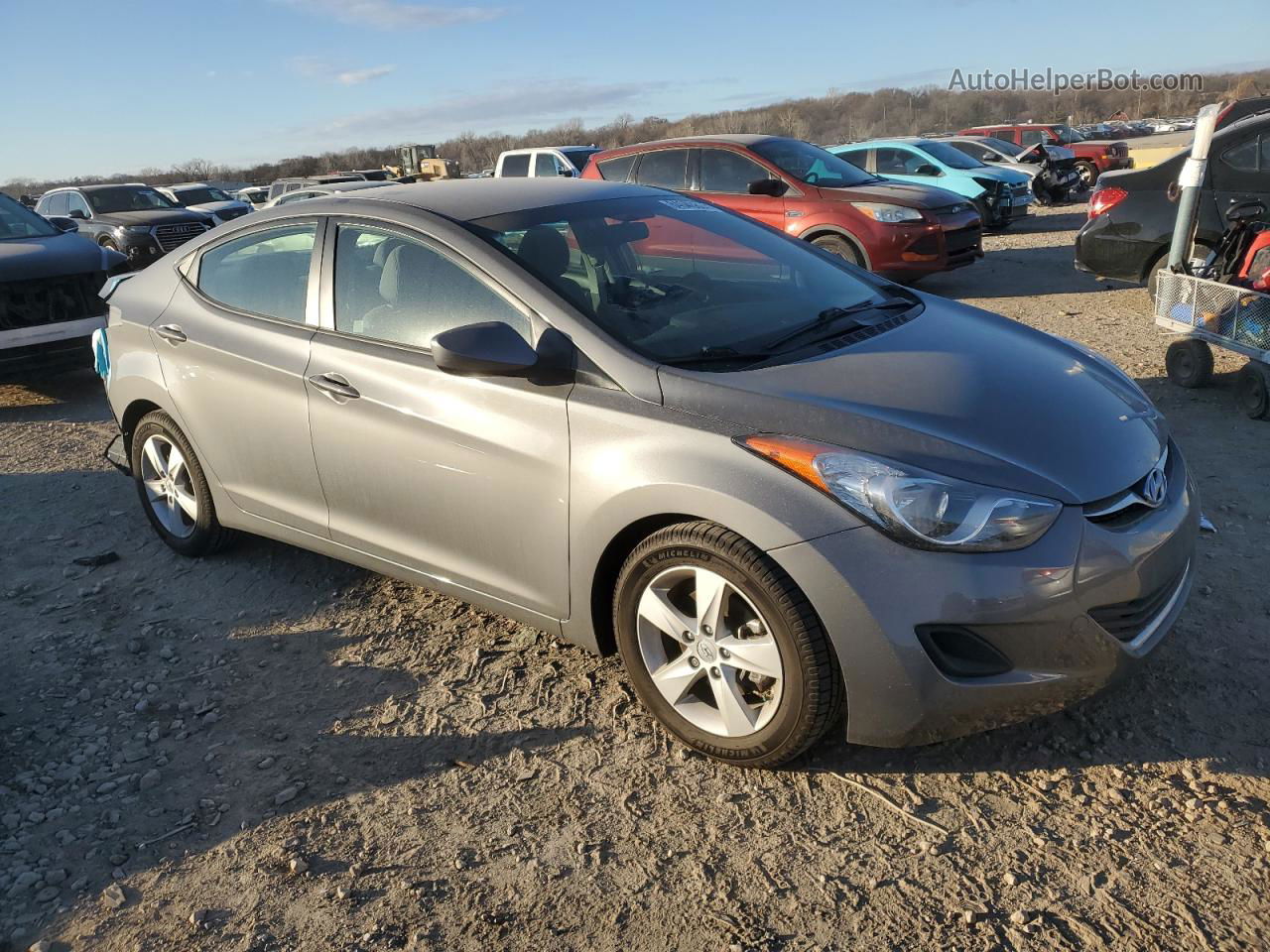 2013 Hyundai Elantra Gls Gray vin: 5NPDH4AE7DH410573