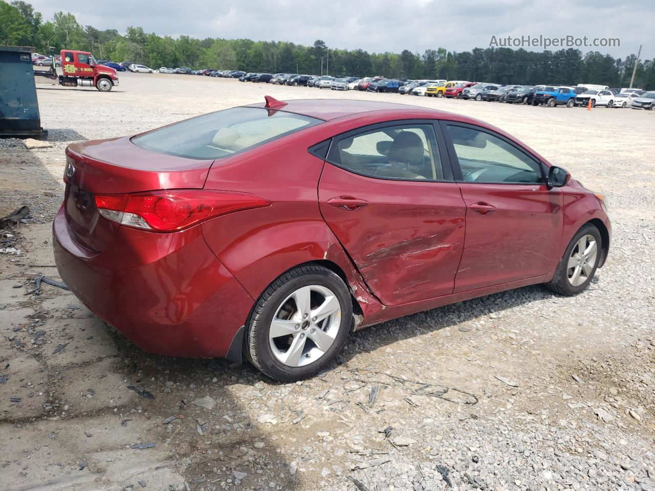 2013 Hyundai Elantra Gls Red vin: 5NPDH4AE7DH435859