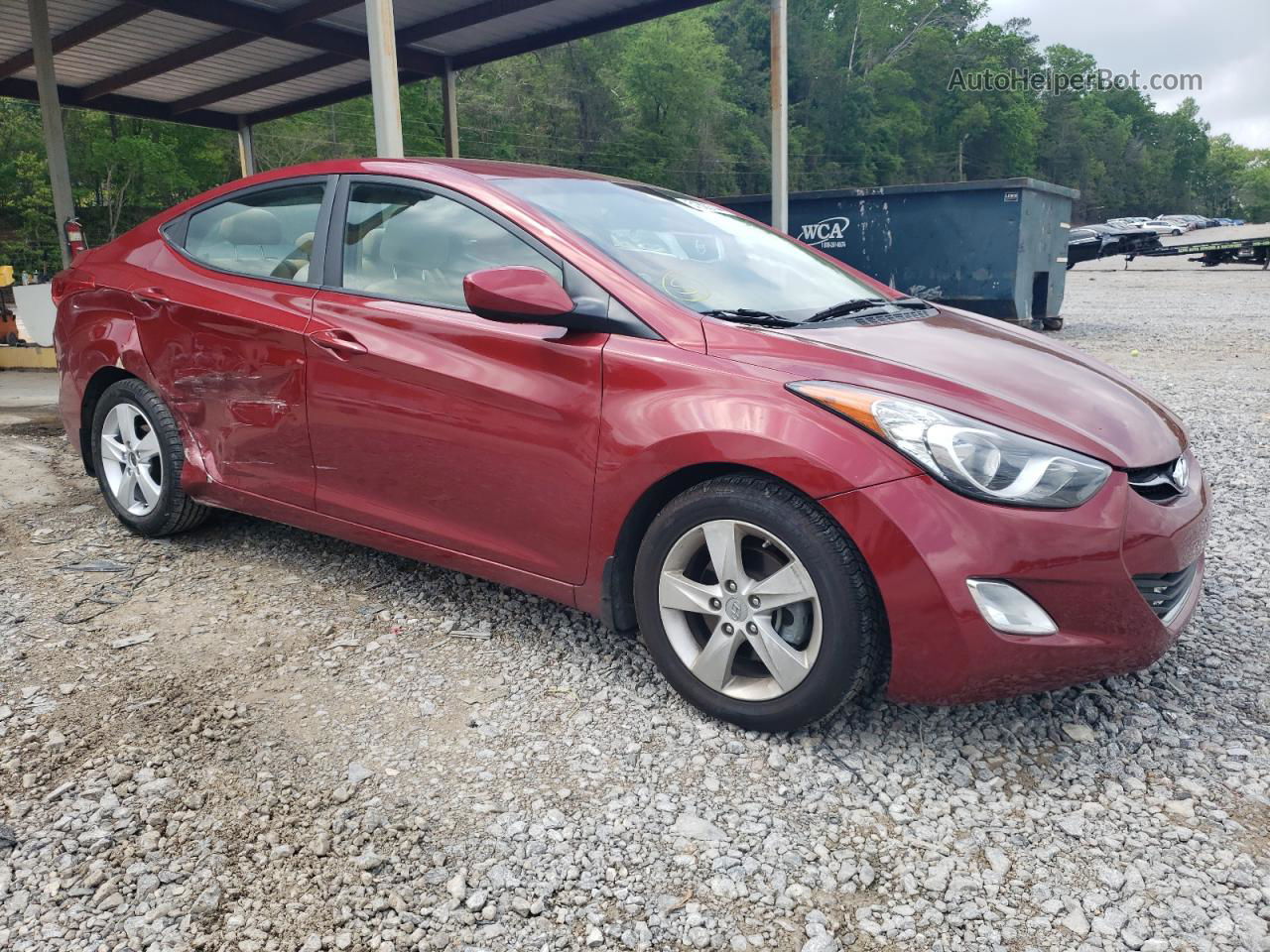 2013 Hyundai Elantra Gls Red vin: 5NPDH4AE7DH435859