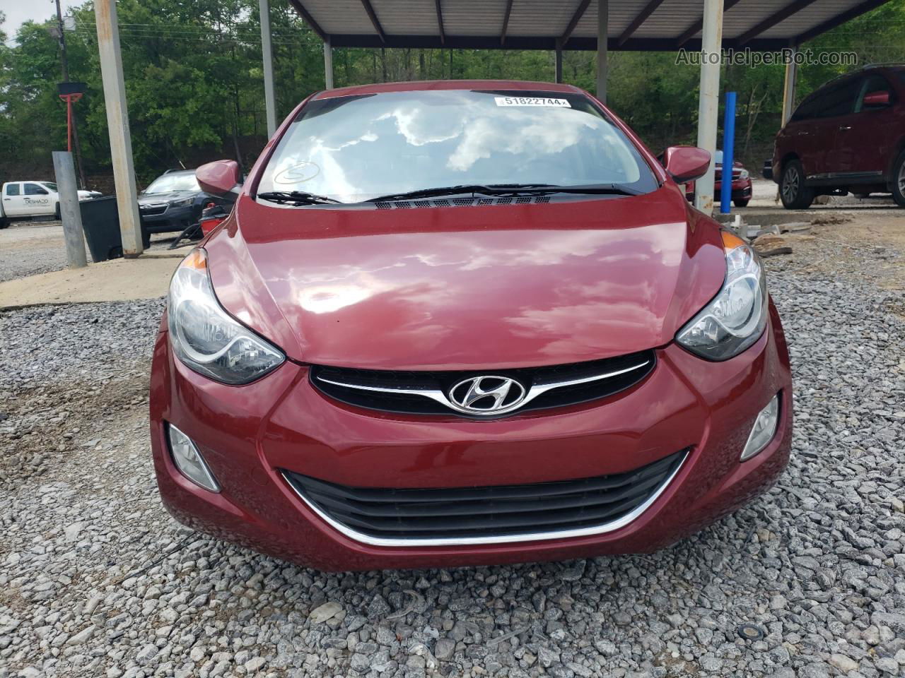 2013 Hyundai Elantra Gls Red vin: 5NPDH4AE7DH435859