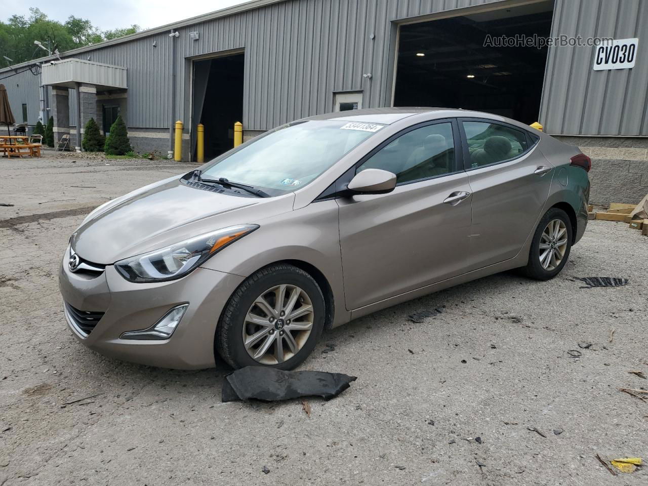 2014 Hyundai Elantra Se Beige vin: 5NPDH4AE7EH457331