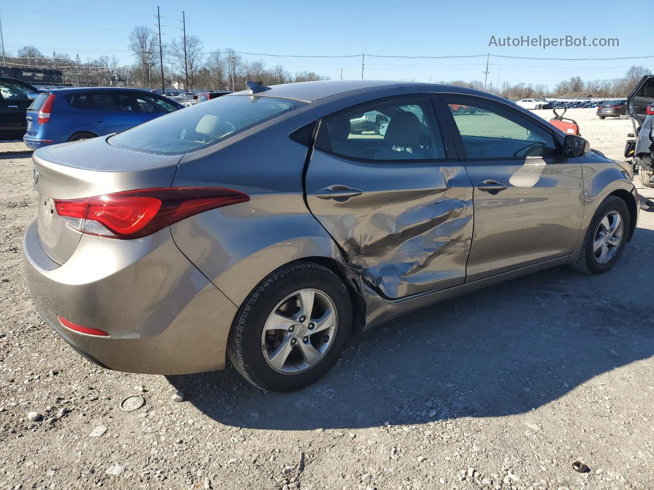 2014 Hyundai Elantra Se Beige vin: 5NPDH4AE7EH462951