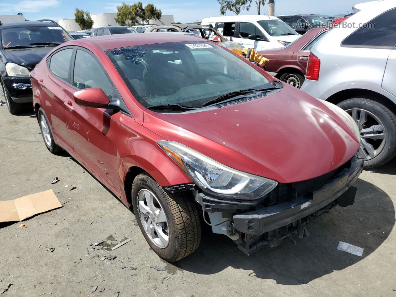 2014 Hyundai Elantra Se Red vin: 5NPDH4AE7EH464019