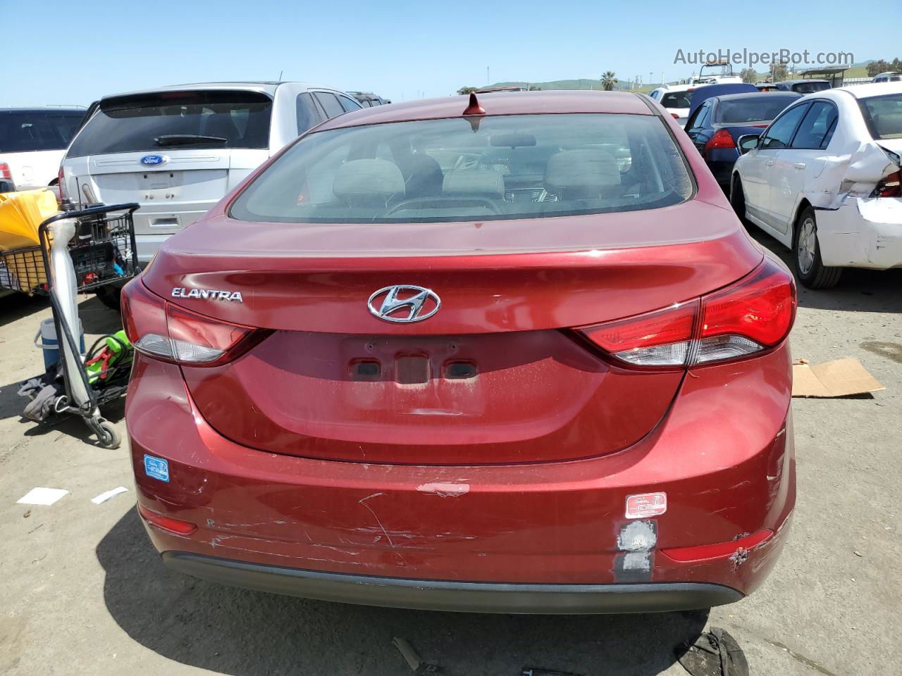 2014 Hyundai Elantra Se Red vin: 5NPDH4AE7EH464019