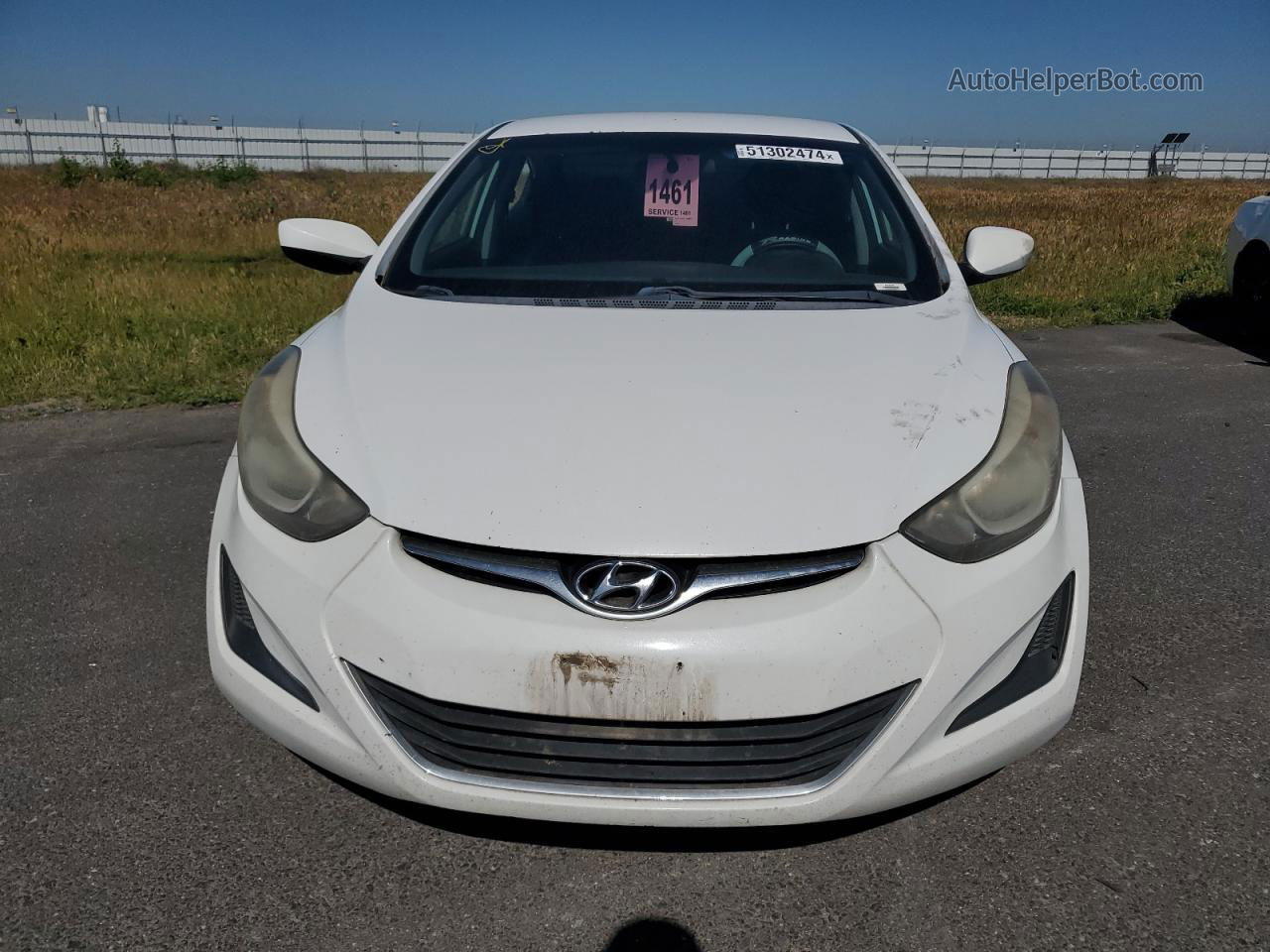 2014 Hyundai Elantra Se White vin: 5NPDH4AE7EH465557