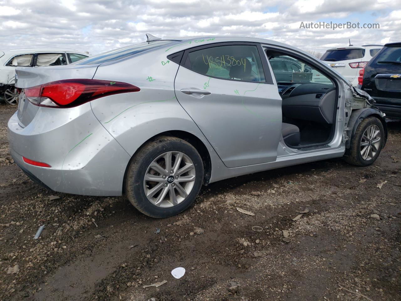 2014 Hyundai Elantra Se Silver vin: 5NPDH4AE7EH470399