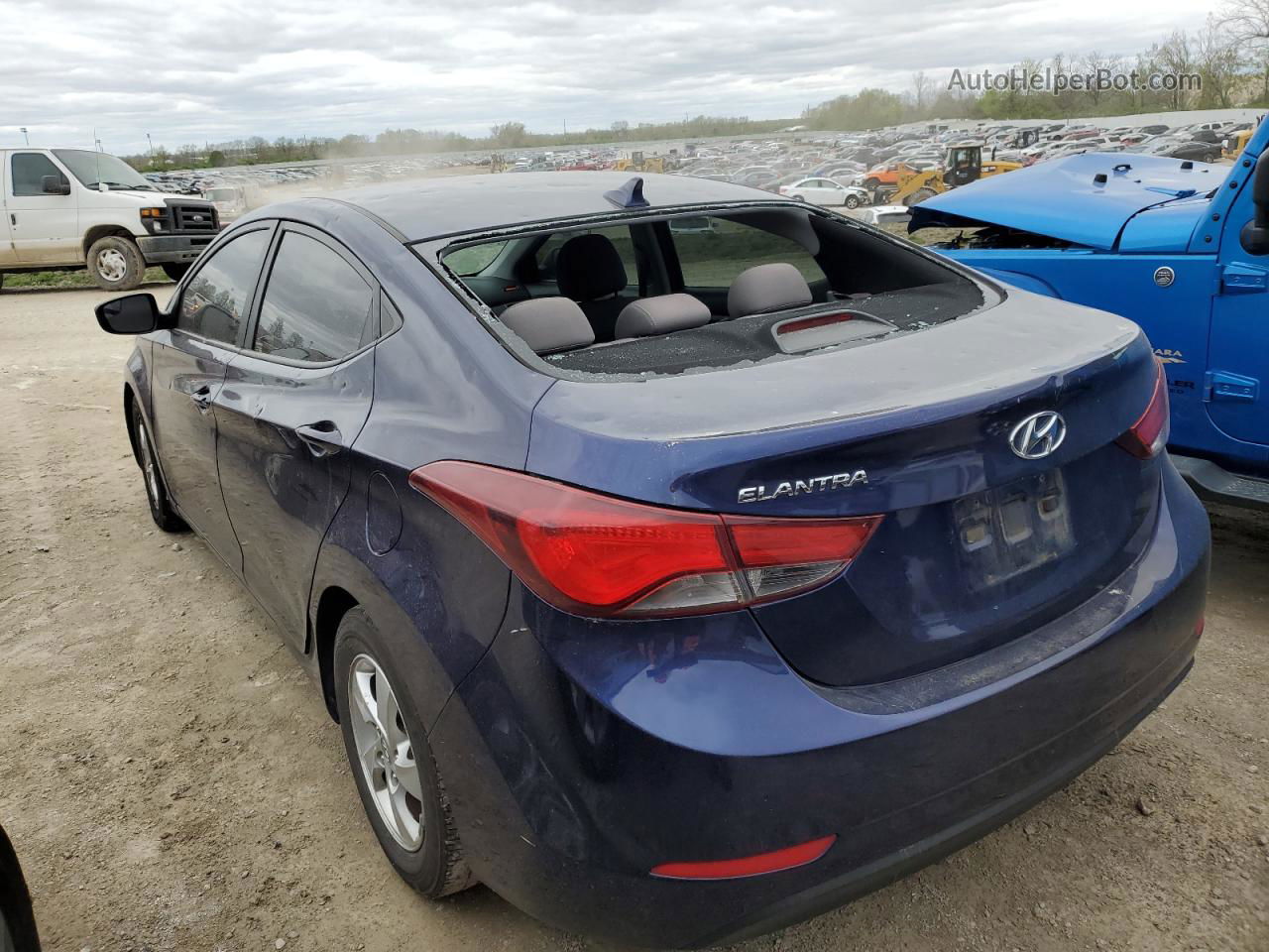 2014 Hyundai Elantra Se Blue vin: 5NPDH4AE7EH475439