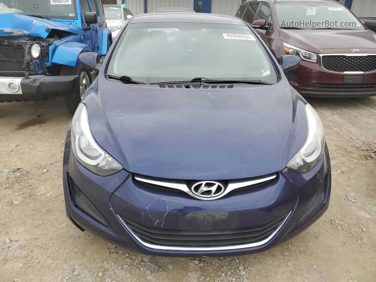 2014 Hyundai Elantra Se Blue vin: 5NPDH4AE7EH475439