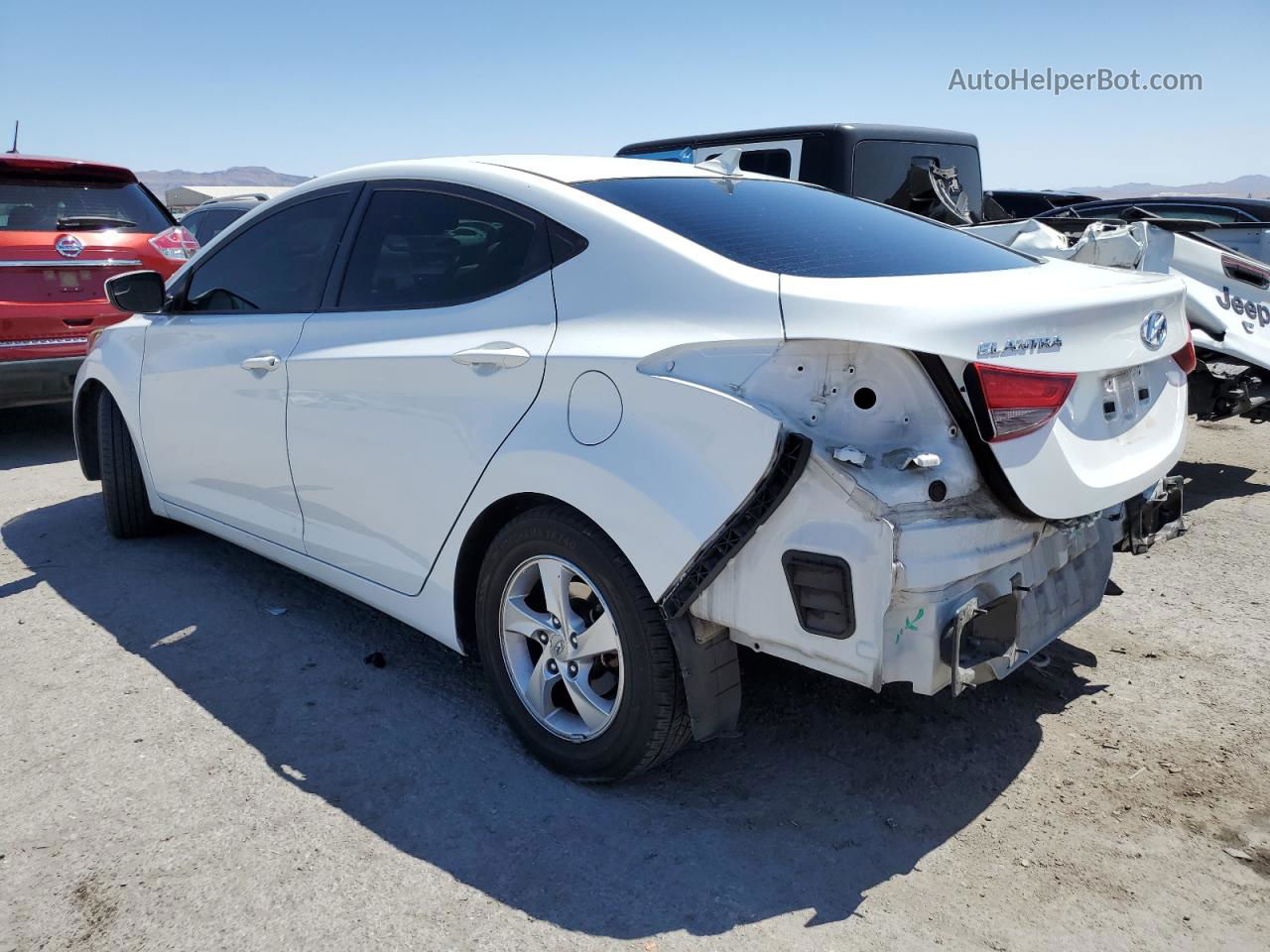 2014 Hyundai Elantra Se White vin: 5NPDH4AE7EH516460