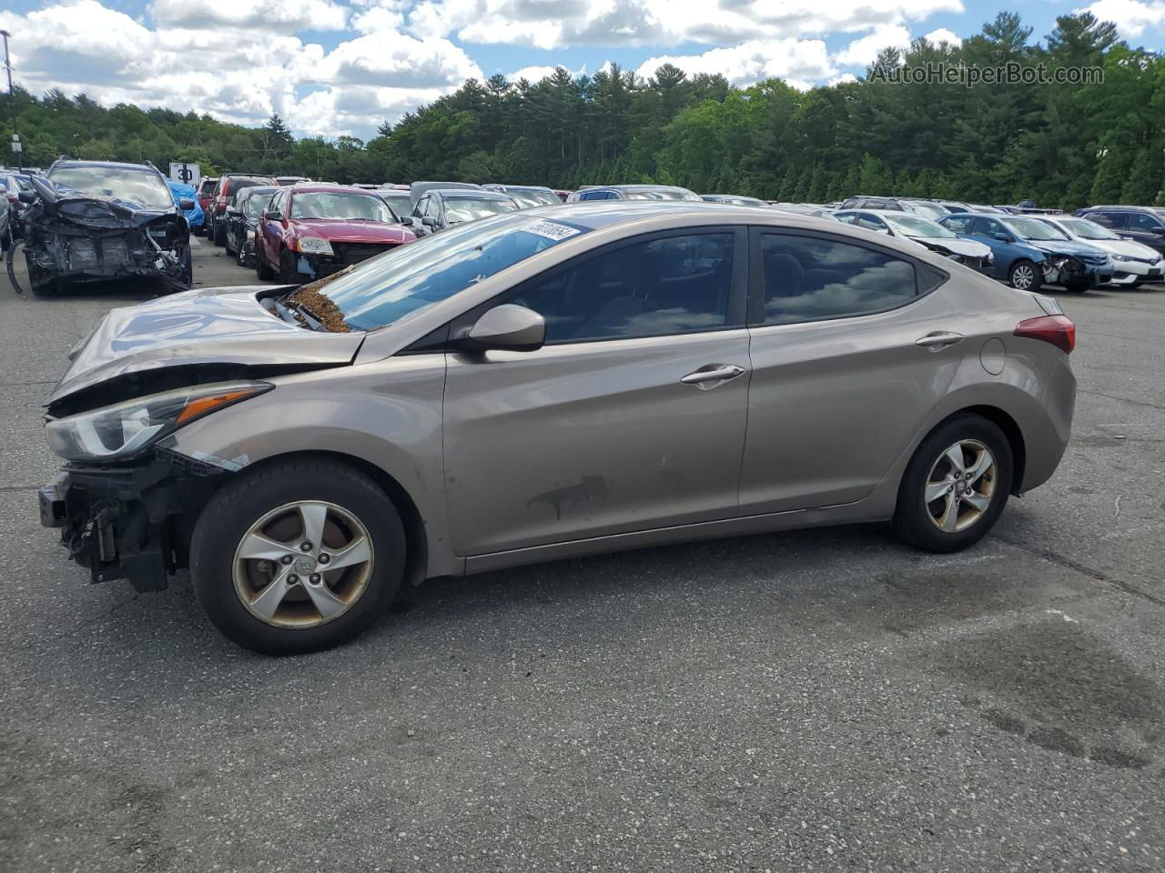 2014 Hyundai Elantra Se Желто-коричневый vin: 5NPDH4AE7EH522985