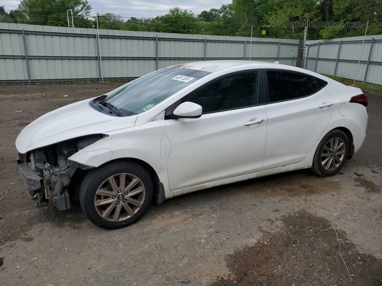 2014 Hyundai Elantra Se White vin: 5NPDH4AE7EH524476