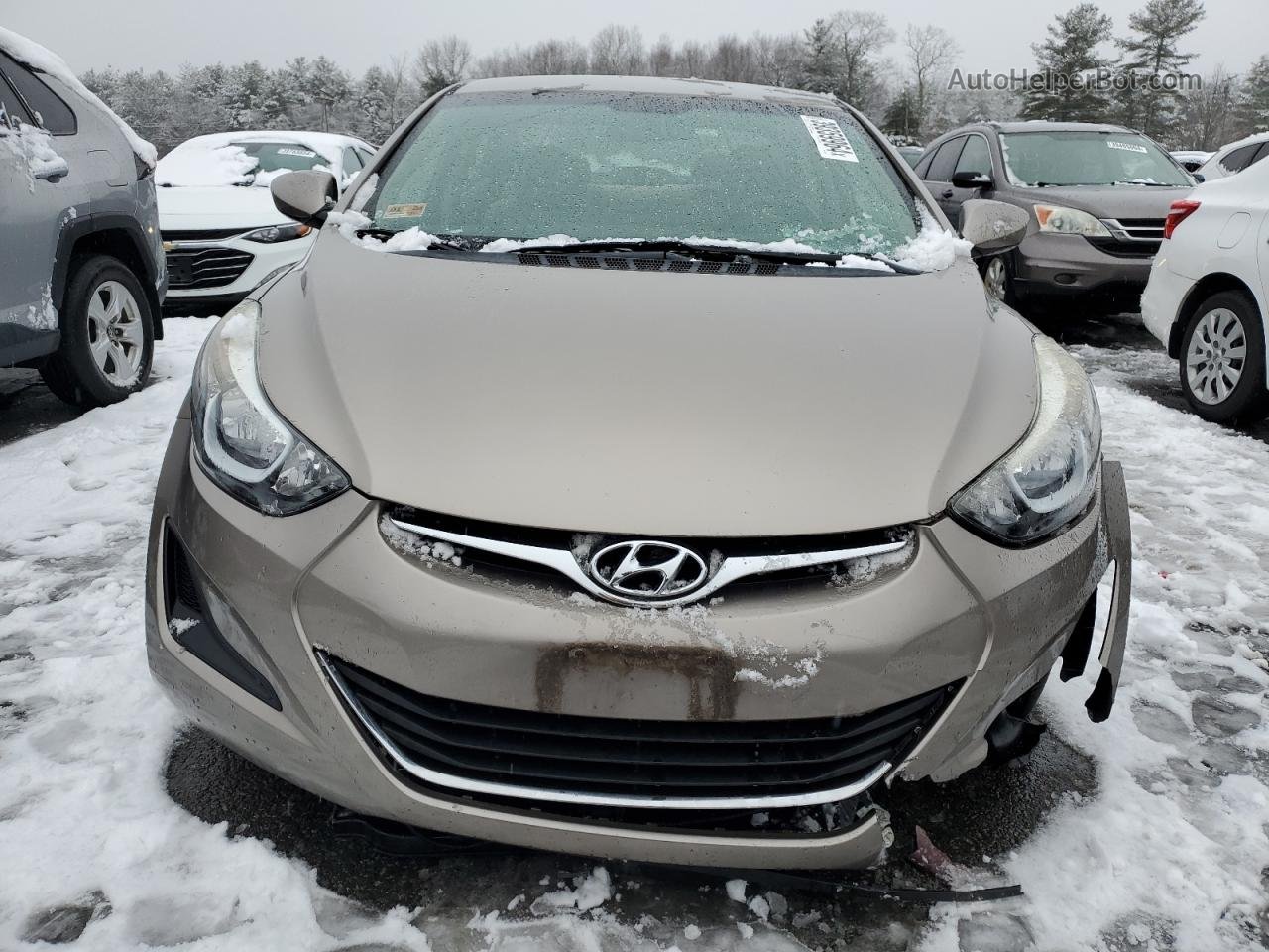 2014 Hyundai Elantra Se Beige vin: 5NPDH4AE7EH524753