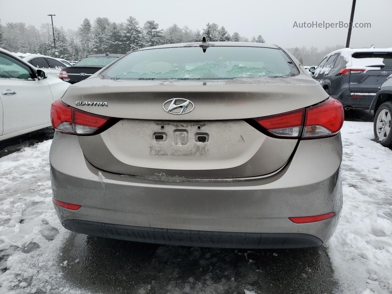 2014 Hyundai Elantra Se Beige vin: 5NPDH4AE7EH524753