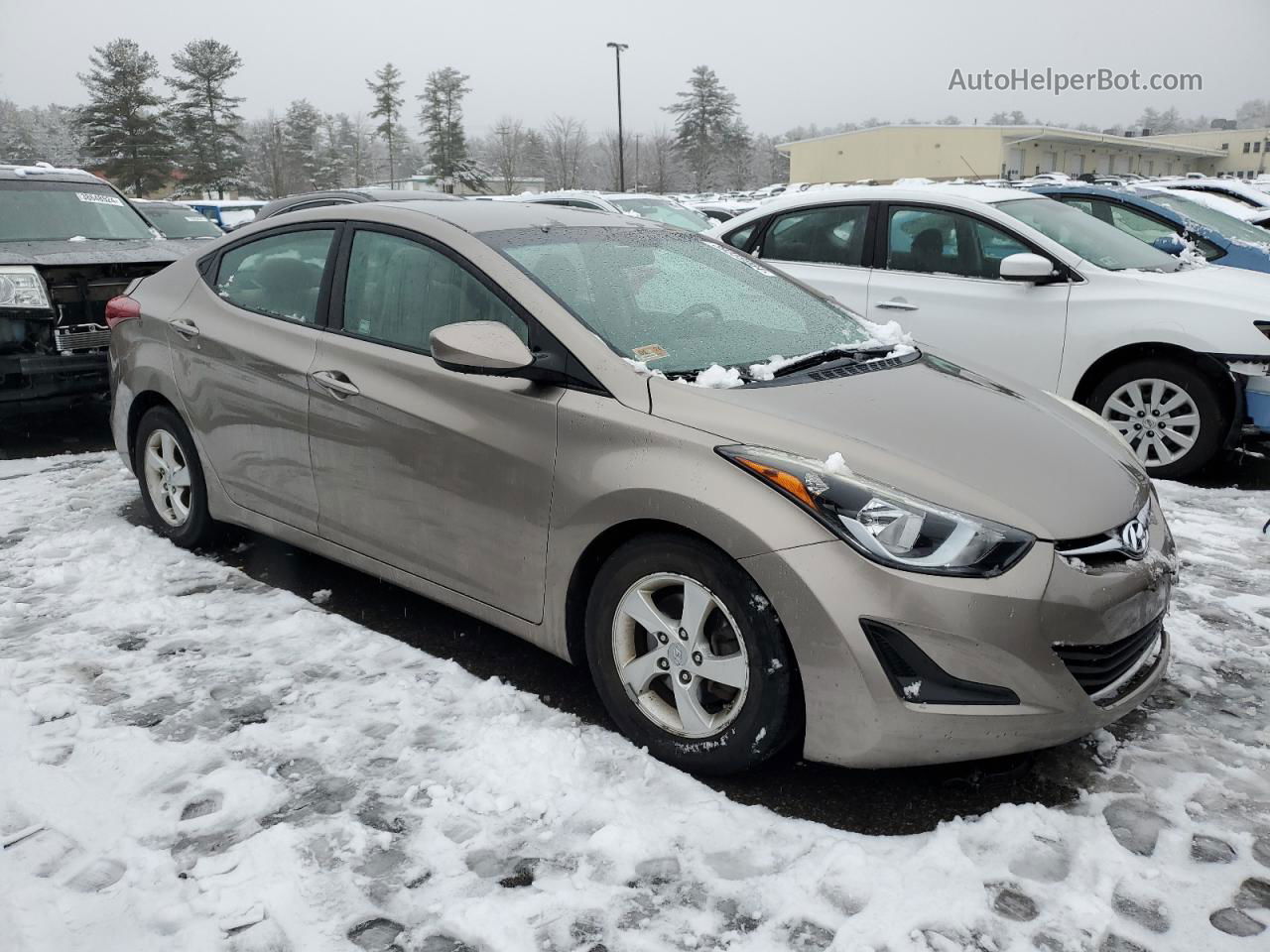 2014 Hyundai Elantra Se Beige vin: 5NPDH4AE7EH524753