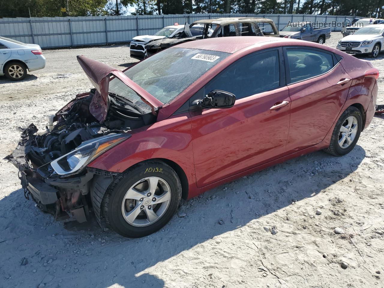 2014 Hyundai Elantra Se Red vin: 5NPDH4AE7EH531105