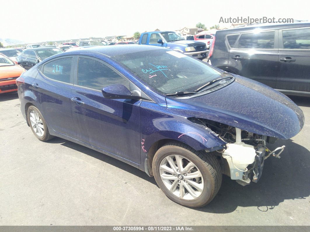 2014 Hyundai Elantra Se Blue vin: 5NPDH4AE7EH532805