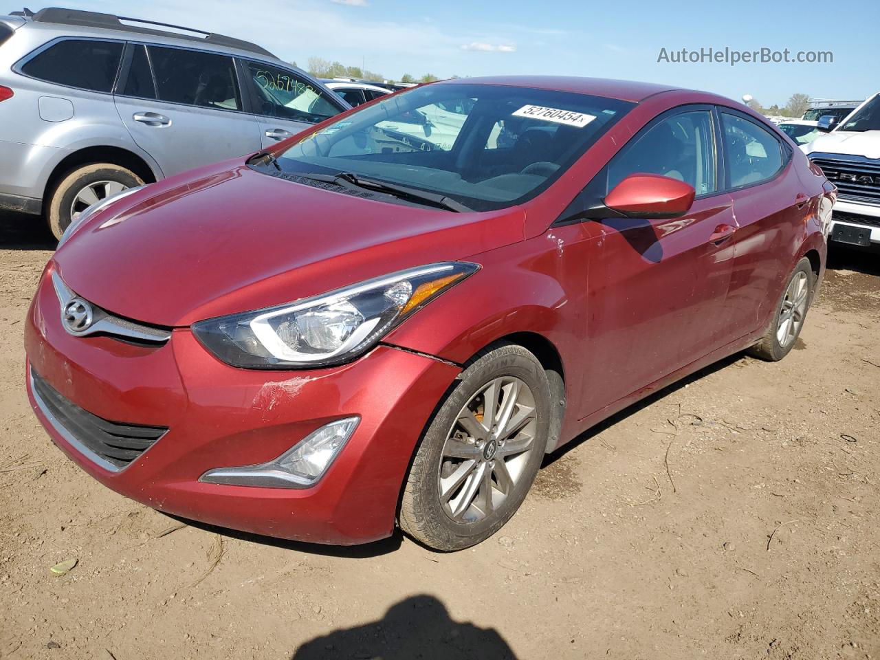 2014 Hyundai Elantra Se Red vin: 5NPDH4AE7EH537180