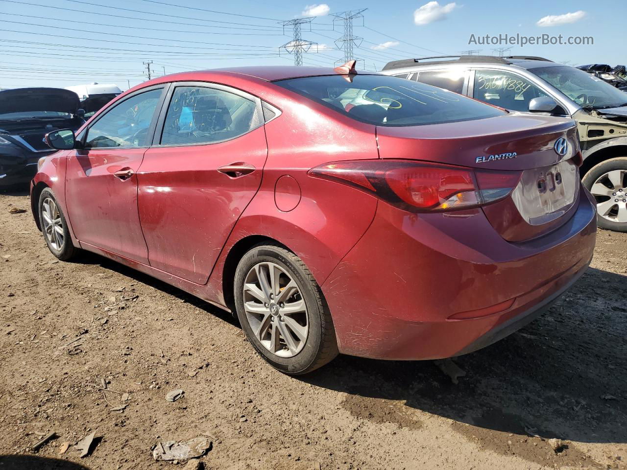 2014 Hyundai Elantra Se Red vin: 5NPDH4AE7EH537180