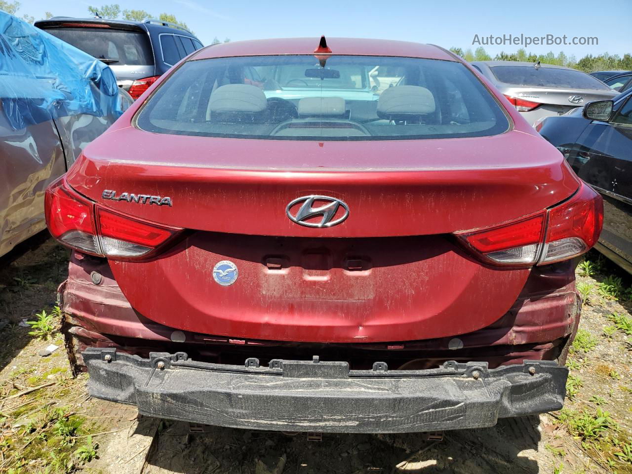 2014 Hyundai Elantra Se Красный vin: 5NPDH4AE7EH541598