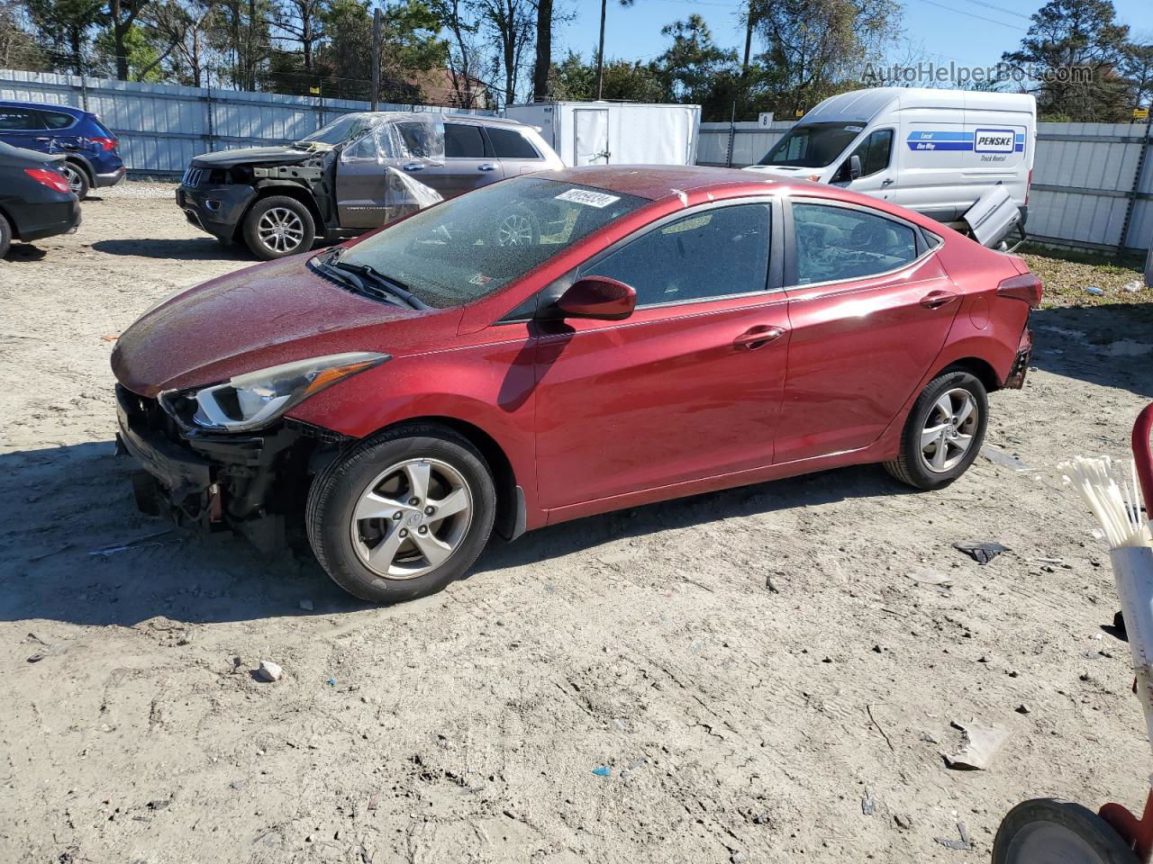 2014 Hyundai Elantra Se Red vin: 5NPDH4AE7EH541598