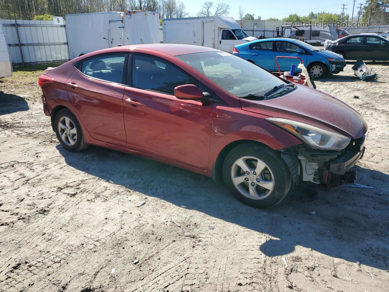 2014 Hyundai Elantra Se Red vin: 5NPDH4AE7EH541598