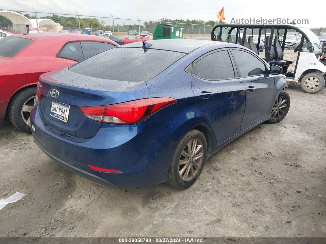 2016 Hyundai Elantra Se Blue vin: 5NPDH4AE7GH655975