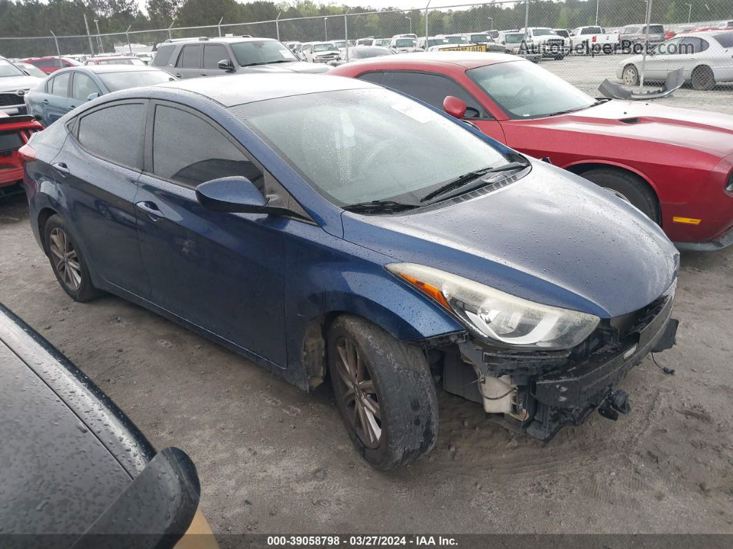 2016 Hyundai Elantra Se Синий vin: 5NPDH4AE7GH655975