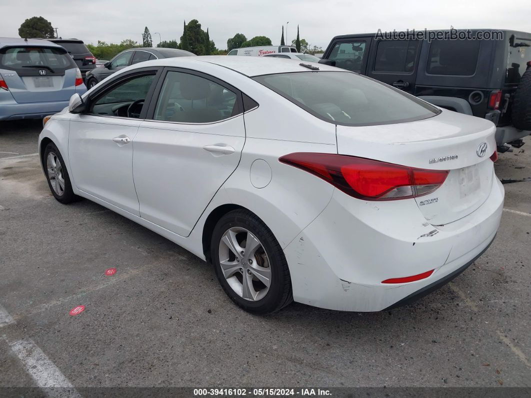 2016 Hyundai Elantra Value Edition White vin: 5NPDH4AE7GH673280