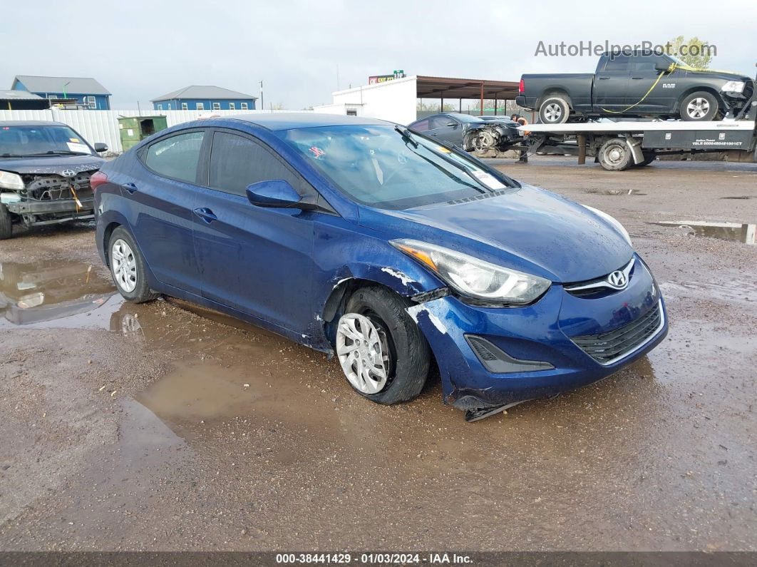 2016 Hyundai Elantra Se Blue vin: 5NPDH4AE7GH714099